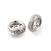 925 Sterling Silver Micro Pave Clear Cubic Zirconia Beads STER-F061-09P-1