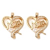 Mother's Day Electrophoresis Brass Micro Pave Cubic Zirconia Pendants KK-D061-07G-1