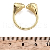 Rack Plating Brass Micro Pave Clear Cubic Zirconia Cuff Finger Rings for Women RJEW-M028-38G-3