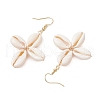 Natural Mixed Cowrie Shell Dangle Earrings EJEW-TA00608-4