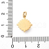 304 Stainless Steel Pave Natural Tiger Eye Rhombus Charms STAS-I331-32G-3
