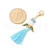 Angel Glass Pearl & MIYUKI Seed Beaded & Polycotton Tassel Pendant Decorations HJEW-MZ00197-02-3