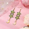 Star Glass Seed Beaded Dangle Earrings for Women EJEW-MZ00206-04-2