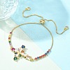 Brass Micro Pave Cubic Zirconia Slider Bracelets BJEW-M053-01G-3