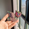 Owl Alloy Rhinestone Brooches PW-WG13AF2-01-3