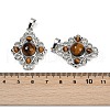 Natural Tiger Eye Pendants G-Z077-01P-13-3