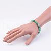 Natural Weathered Agate(Dyed) Stretch Beads Bracelets BJEW-JB02513-4