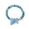 Natural Aquamarine Beaded Rings RJEW-TA00191-05-2