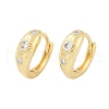 Rack Plating Brass Micro Pave Clear Cubic Zirconia Hoop Earrings KK-A224-21G-1