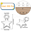 SUNNYCLUE 200Pcs Tibetan Style Alloy Star Charms FIND-SC0007-65-2