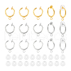 Unicraftale 24Pcs 3 Colors Brass Clip-on Hoop Earring Findings KK-UN0001-97-1