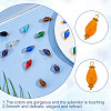 100Pcs 10 Colors Glass Pendant PALLOY-GO00015-3
