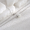 Brass Micro Pave Clear Cubic Zirconia with Round Shell Pearl Beaded Pendant Necklaces FS-WG09154-08-1