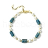 3Pcs 3 Style Natural Mxied Stone & Shell Pearl Beaded Bracelets Set for Women BJEW-TA00357-2