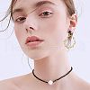 Unicraftale 20Pcs 5 Colors Flat Round Enamel Ion Plating(IP) 304 Stainless Steel Stud Earring Findings with Loop STAS-UN0027-72-5