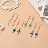 Glass Dangle Earrings with Shell Beads EJEW-JE05187-2