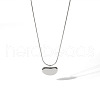 Bean Stainless Steel Stud Earrings & Pendant Necklaces Sets for Unisex AA3662-1-5