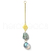 Wire Wrapped Nuggets Natural Fluorite Pendant Decorations HJEW-C008-01E-G-1