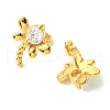 PVD Vacuum Plating 304 Stainless Steel Cubic Zirconia Stud Earrings for Women EJEW-L284-14G-2