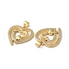 Rack Plating Brass Micro Pave Clear Cubic Zirconia Pendants KK-F853-15G-2