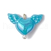 Acrylic Heart & Wings Charms PALLOY-JF03639-3