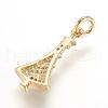 Brass Micro Pave Cubic Zirconia Pendants ZIRC-G107-15G-2