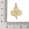 Brass Micro Pave Clear Cubic Zirconia Pendant KK-I712-31G-3