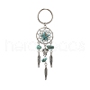 Alloy Magnesite Synthetic Turquoise Keychain HJEW-JKC01248-3