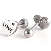 201 Stainless Steel Barbell Cartilage Earrings EJEW-R147-28-3