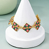 Brass Enamel Link Chain Bracelets for Women FS-WG2B9E4-01-1