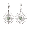 Star 201 Stainless Steel Natural Gemstone Dangle Earrings for Women EJEW-JE05835-4
