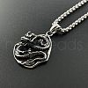 Punk Stainless Steel European Retro Dragon Pendant Necklaces for Men OJ8088-1