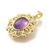 Natural Amethyst Pendants G-K381-01G-10-2