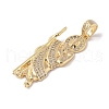 Brass Clear Cubic Zirconia Pendants KK-Z050-03G-03-2