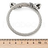Fist 304 Stainless Steel Twisted Rope Shape Bangles for Women Men BJEW-D304-02AS-01-3