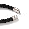 Men's Braided Black PU Leather Cord Bracelets BJEW-K243-23P-4