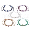 5Pcs Natural Gemstone Chip & Cross Braieded Bracelets for Women Men BJEW-JB11384-2