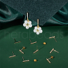 Unicraftale 20Pcs Rectangle Brass Stud Earring Findings KK-UN0002-25-2