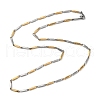 201 Stainless Steel Bar Link Chain Necklaces for Men Women NJEW-G112-07B-GP-1