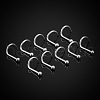 5Pcs 316L Surgical Stainless Steel Round Ball Fishtail Nose Rings WGE39F7-01-3