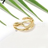 Rack Plating Brass Cuff Rings for Women RJEW-M028-57G-5