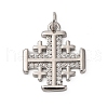 Brass Micro Pave Cubic Zirconia Pendants KK-P308-28P-1