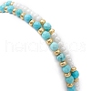 2Pcs 2 Style Natural Howlite & Glass Seed Round Beaded Stretch Bracelets Set for Women BJEW-JB09332-5