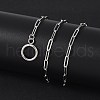 Non-Tarnish Unisex 304 Stainless Steel Paperclip Chain Necklaces NJEW-H215-04P-4