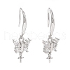 Rhodium Plated 925 Sterling Silver Earring Hooks STER-D035-33P-1