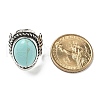 Synthetic Turquoise Adjustable Rings RJEW-I108-01AS-08-5