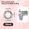 SOFPLATE 20Pcs 304 Stainless Steel Closed Jump Rings STAS-SP0001-85B-2