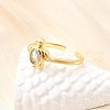 Ocean Theme Brass Micro Pave Cubic Zirconia Cuff Rings for Women RJEW-F184-17B-G-3