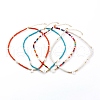 Natural Shell Initial Pendant Necklaces NJEW-JN03405-1