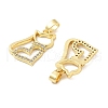 Cat Shape Brass Micro Pave Cubic Zirconia Pendants KK-M325-05G-2